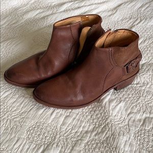 Cute leather braided ankle booties